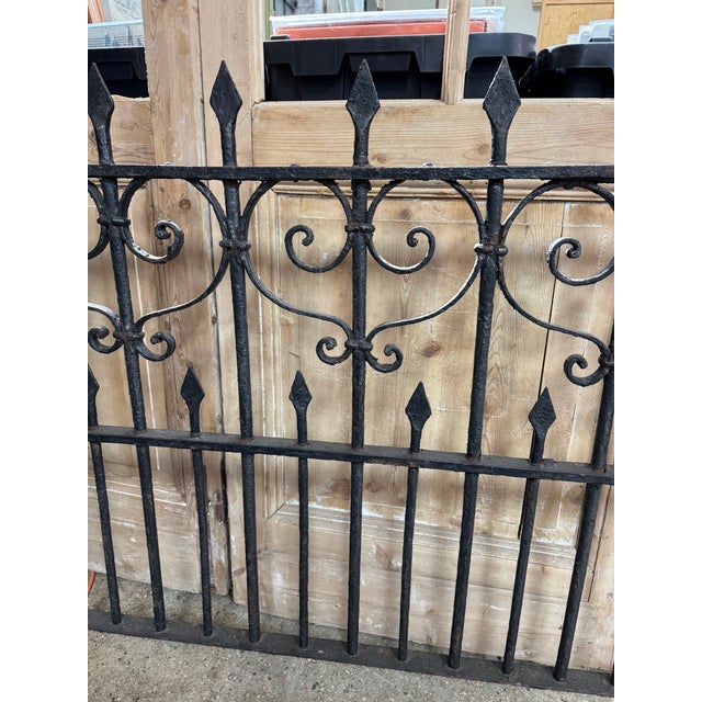 Early 19th Century Hand-Forged Wrought Iron Fence Panels and Gate For Sale - Image 5 of 5