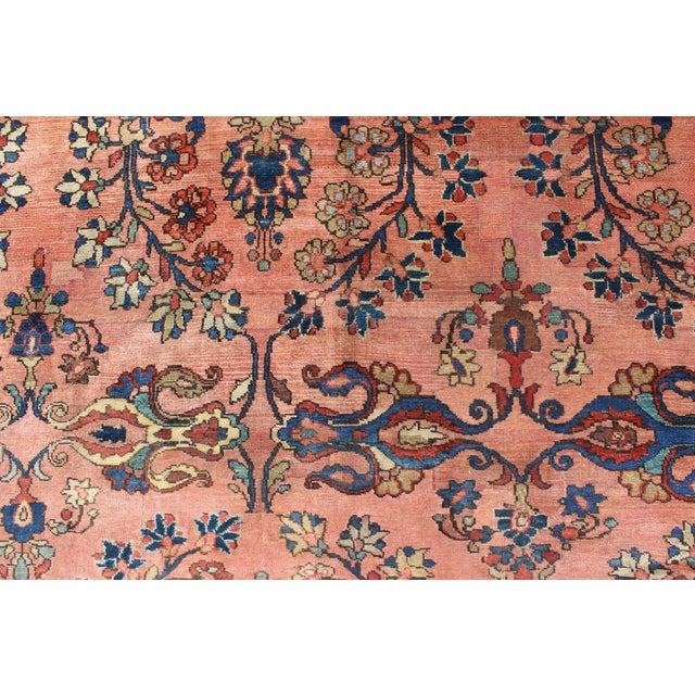 Keivan Woven Arts, Large Antique Persian Lilihan Rug in Salmon, Blue, Green, Yellow & Rust Colors 11'1 X 17'2 For Sale - Image 10 of 12