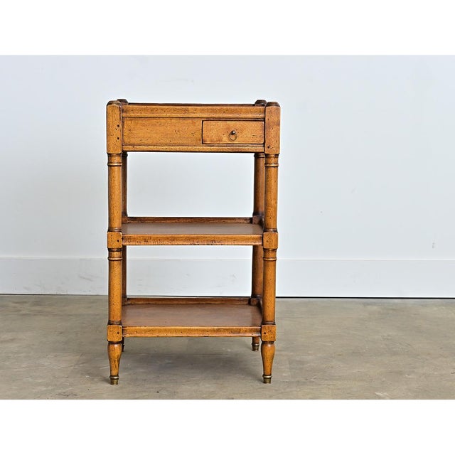 A French rafraîchissoir table from circa 1870, made of fruitwood with brass buckets. Functioning like a bar cart or dry...