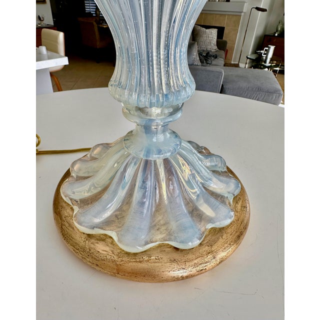 Murano Italian Blue Opalescent Table Lamp For Sale - Image 11 of 16