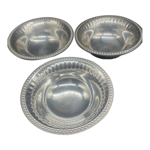 Vintage Flutes & Pearls Pewter Holloware Wilton Armetale Bowls - Set of 3