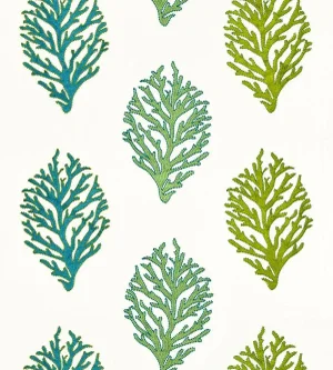 The House of Scalamandré Coral Reef Embroidery Fabric, Seagrass