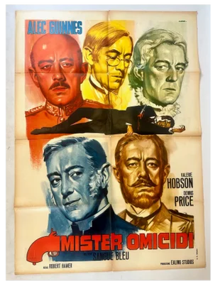 Vintage Italian Movie Poster Kind Hearts and Coronets, 1966