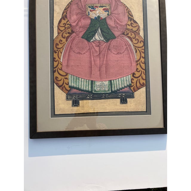 Figurative Antique Chinese Portrait Painting For Sale - Image 3 of 6