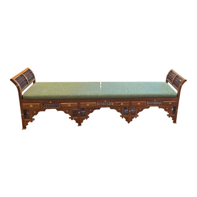 Late 20th Century Arabesque Moorish Damascus Bench For Sale