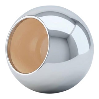 Mid-Century Modern Space Age Chrome Sphere Ashtray With Ceramic Lining For Sale