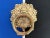 Brass Mid Century Brass Faux Bois Wreath Door Knocker For Sale - Image 8 of 18