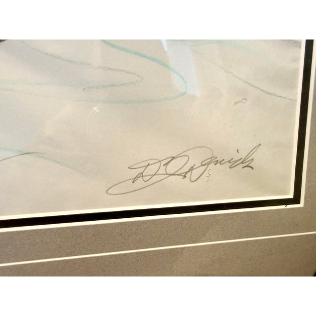 Glass Vintage Original Gyotaku Fish Print “Windowpane” by David J. Denick | Framed Coastal Fishing Art, Signed For Sale - Image 7 of 12