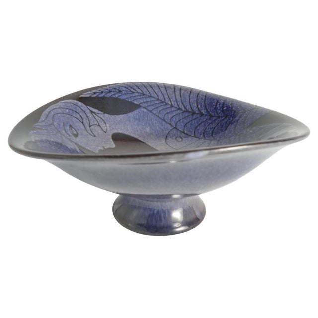 Blue Mermaid and Fish Bowl by Anna Lisa Thomson for Upsala Ekeby, 1950s For Sale - Image 13 of 13