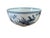 Superb vintage Chinoiserie rice bowl in blue and white porcelain with hand-painted imagery of rabbits, willow branches,...
