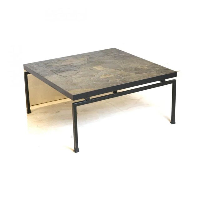 Vintage Brutalist Slate Coffee Table in the style of P. Kingma, 1970s For Sale - Image 5 of 5