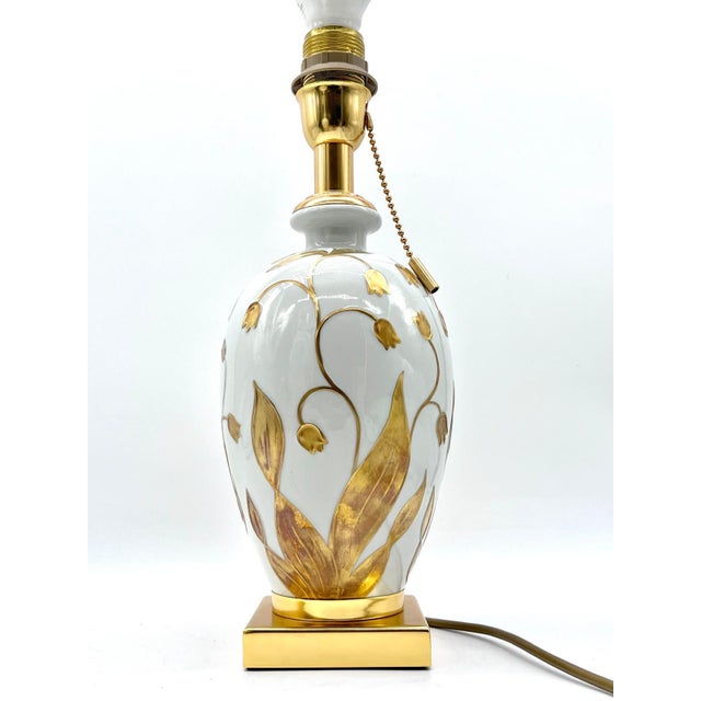 Metal Table Lamps in Porcelain and 24kt Gold by Mangani Florenz for Oggetti, Italy, 1970s, Set of 2 For Sale - Image 7 of 16