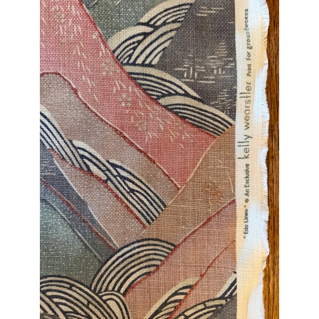 Lee Jofa Kelly Wearstler Collection for Lee Jofa Groundworks Fabric Edo in Opal Linen 1 7/8 Yards For Sale - Image 4 of 8