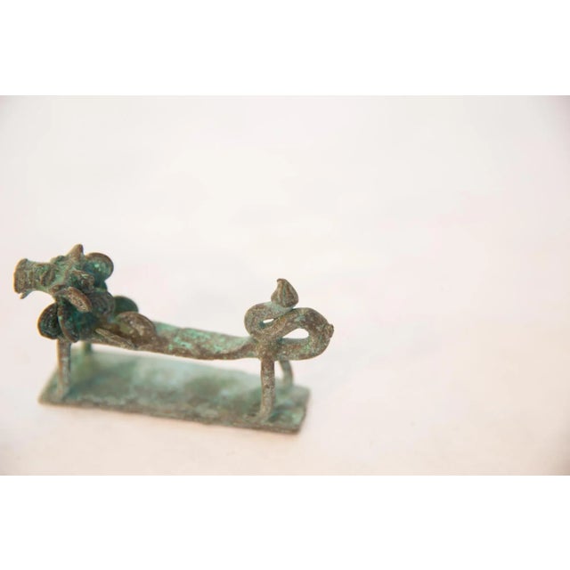 Vintage African Oxidized Copper Dragon For Sale - Image 4 of 7