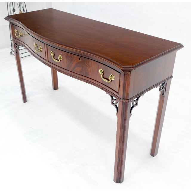 Council Flame Mahogany Two Drawers Console Table Server MINT For Sale - Image 14 of 17