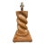 Vintage Spiral Carved Wood Table Lamp in the Style of Michael Taylor For Sale