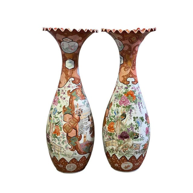 Japanese Kutani Vases, 19th Century, Set of 2 For Sale - Image 9 of 16