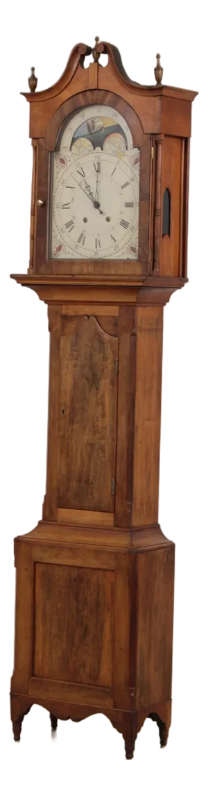 Period American Cherry Tall Cased Grandfather Clock