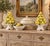A lovely pair of vintage Italian majolica lemon topiaries centerpieces, circa 1950. Marked "Made in Italy" on reverse....
