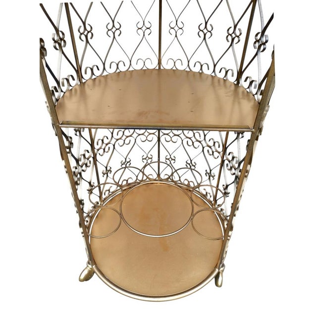 Mid-Century Modern Round Bar Cart in Wrought Iron by Chaty Vallauris, 1970s For Sale - Image 6 of 10