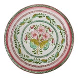 Large Late 20th Century Italian Majolica Decorative Floral Earthenware Plate For Sale