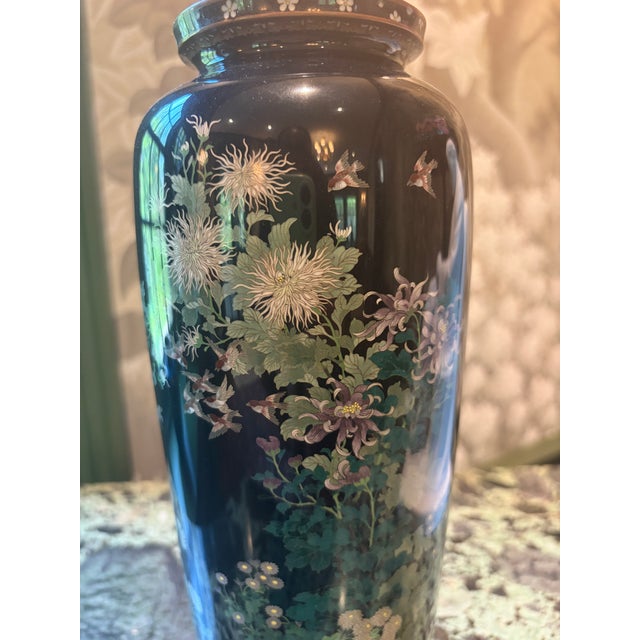 Hayashi Tanigoro Japanese Cloisonne Vase For Sale - Image 9 of 12