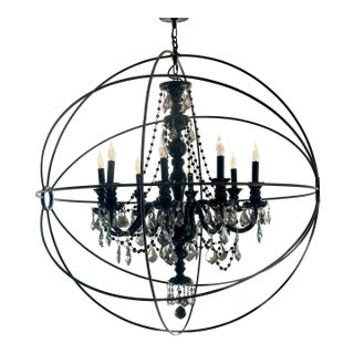 Custom Luxury Crystal Chandelier With Restoration Hardware 48” Orb – One of a Kind For Sale