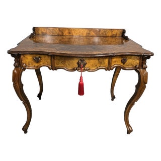 Burr Walnut Dressing Side Table, 1880s For Sale