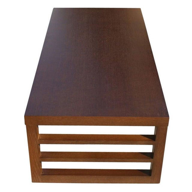 A Mid-Century Modern coffee table made by the Red Lion Table Company. A simple and elegant design in combed oak.