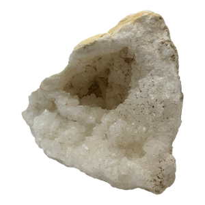 1990s Natural Quartz Crystal Geode Specimen — Large Split Cluster Display