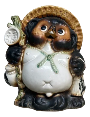 Vintage Japanese Tanuki Shigaraki Ware, 1980
