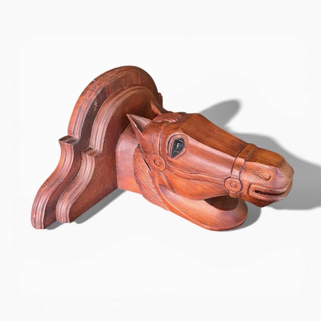 Mid 20th Century Pair Carved Wood Horse Corbel Shelves For Sale In Chicago - Image 6 of 8