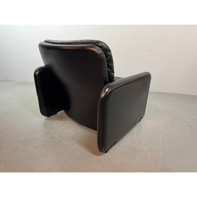Black Leather Armchair by Titina Ammannati & Giampiero Vitelli for Brunati, Italy, 1970s For Sale - Image 4 of 11