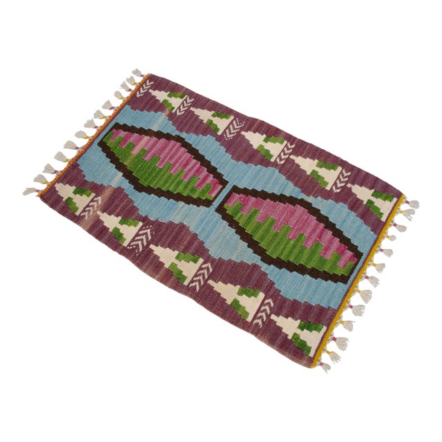 Handmade Rug Colorful Kilim Small Rug Entry Mat Doormat 2x3 Ft Approx For Sale