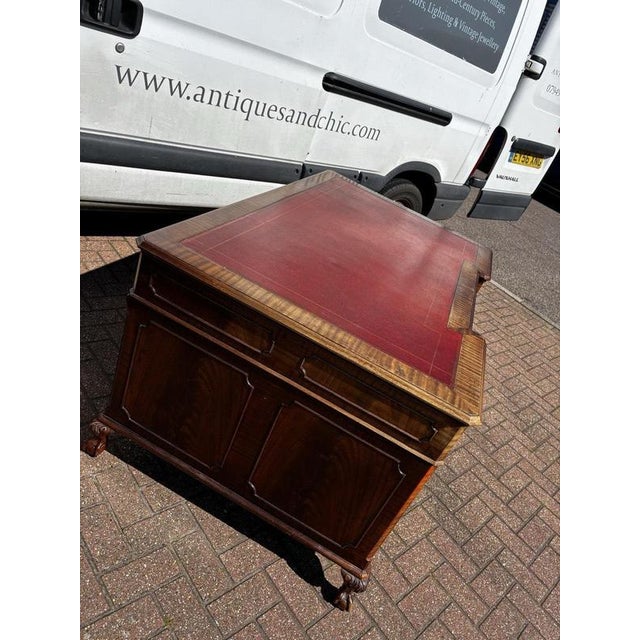 Large Mahogany Twin Pedestal Desk For Sale - Image 12 of 16