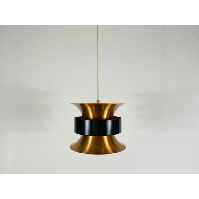 Metal Danish Copper and Black Pendant Lamp, 1960s For Sale - Image 7 of 13