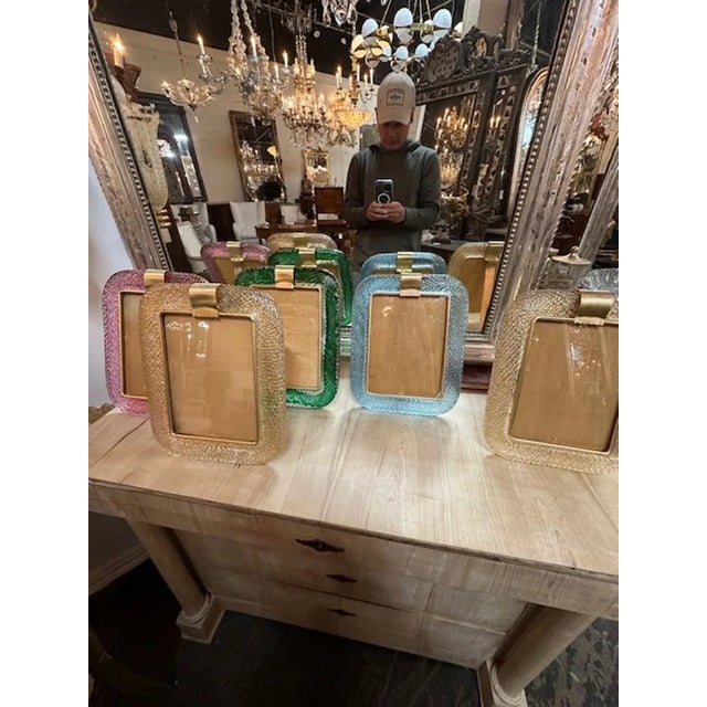 Modern Murano Glass Picture Frame For Sale - Image 3 of 5