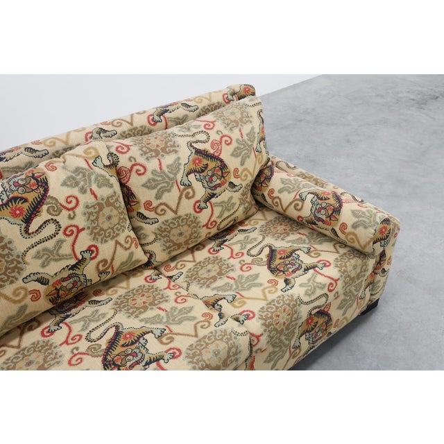 Hollywood Regency 3-Seater Sofa with Lion Motif Upholstery, Italy, 1990s For Sale - Image 11 of 13