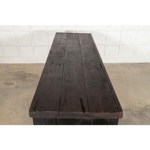 English Monumental Ebonised Pine Worktable, 1900s For Sale - Image 9 of 14