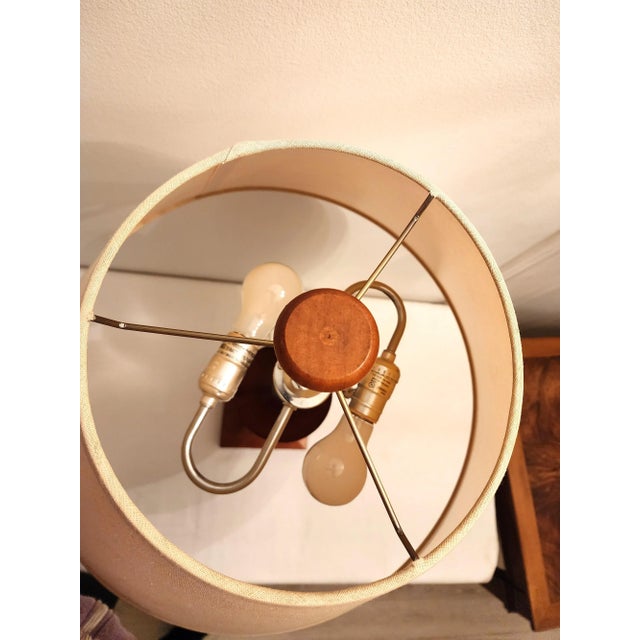 Mid-Century Modern Vintage Restoration Hardware Teak Table Lamp For Sale - Image 3 of 12