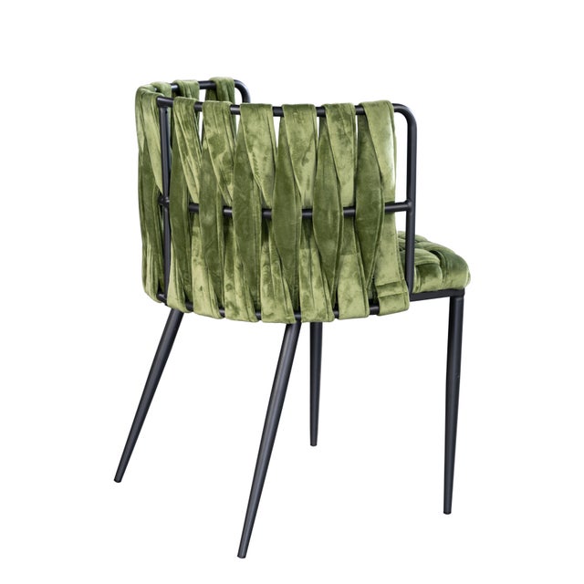 Contemporary Showroom Sample Set of 6 Green and Black Dining Chairs For Sale - Image 3 of 7
