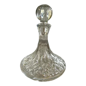 Vintage Crystal Cut Ship Captain Decanter