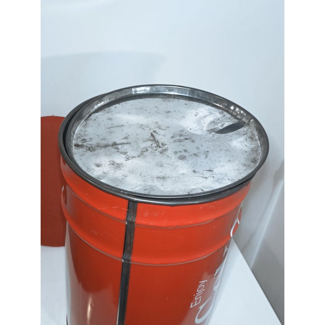 Metal Coca Cola Barrel Stool, Italy, 1980s For Sale - Image 7 of 9