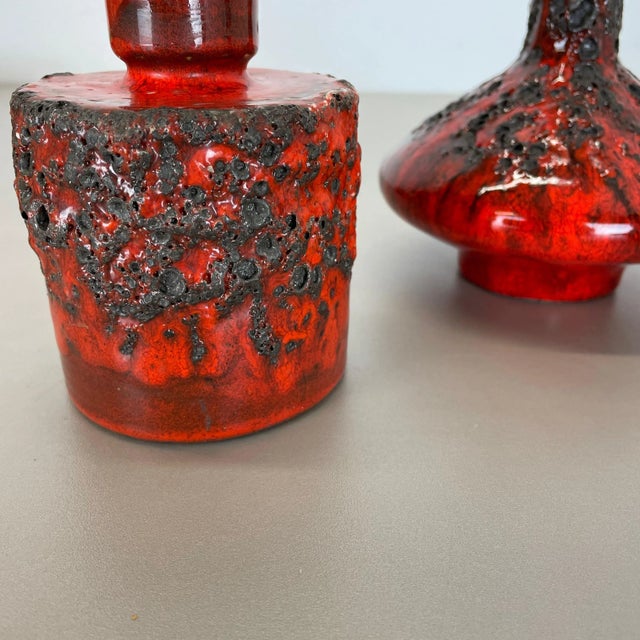 German Studio Pottery Vase Objects in Red Black Ceramic from Otto Keramik, 1970, Set of 3 For Sale - Image 18 of 18