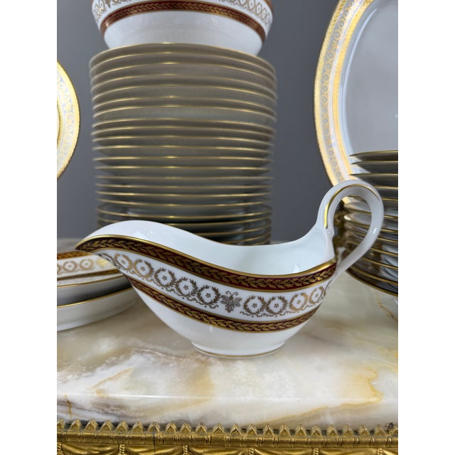 Ceramic Porcelain Dinner Service by Leclaire, Limoges, 1950s, Set of 42 For Sale - Image 7 of 13