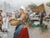 Witman Etelka Vizkeleti Original Oil Painting Mid Century Flower Market For Sale - Image 4 of 6