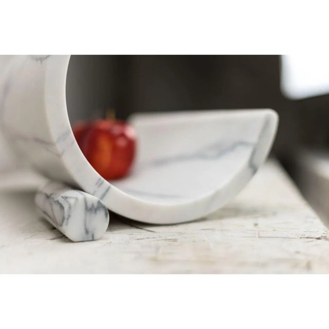 Contemporary Balanced Marble Fruit Bowl by Essenzia For Sale - Image 3 of 6