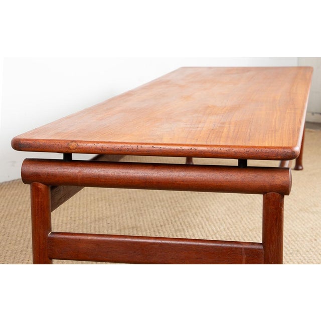 1960s Large Danish Teak Hall Bench by Kai Lyngfeld-Larsen for Søborg Mobelfabrik, 1960s For Sale - Image 5 of 13