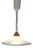 Vintage Height-Adjustable Pendant Lamp with Matte Patterned Glass Shade on Beechwood Mount from H & H, 1980s For Sale