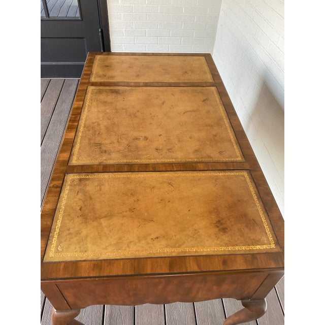 American Mid 20th Century Baker Furniture Vintage Queen Ann Desk For Sale - Image 3 of 13